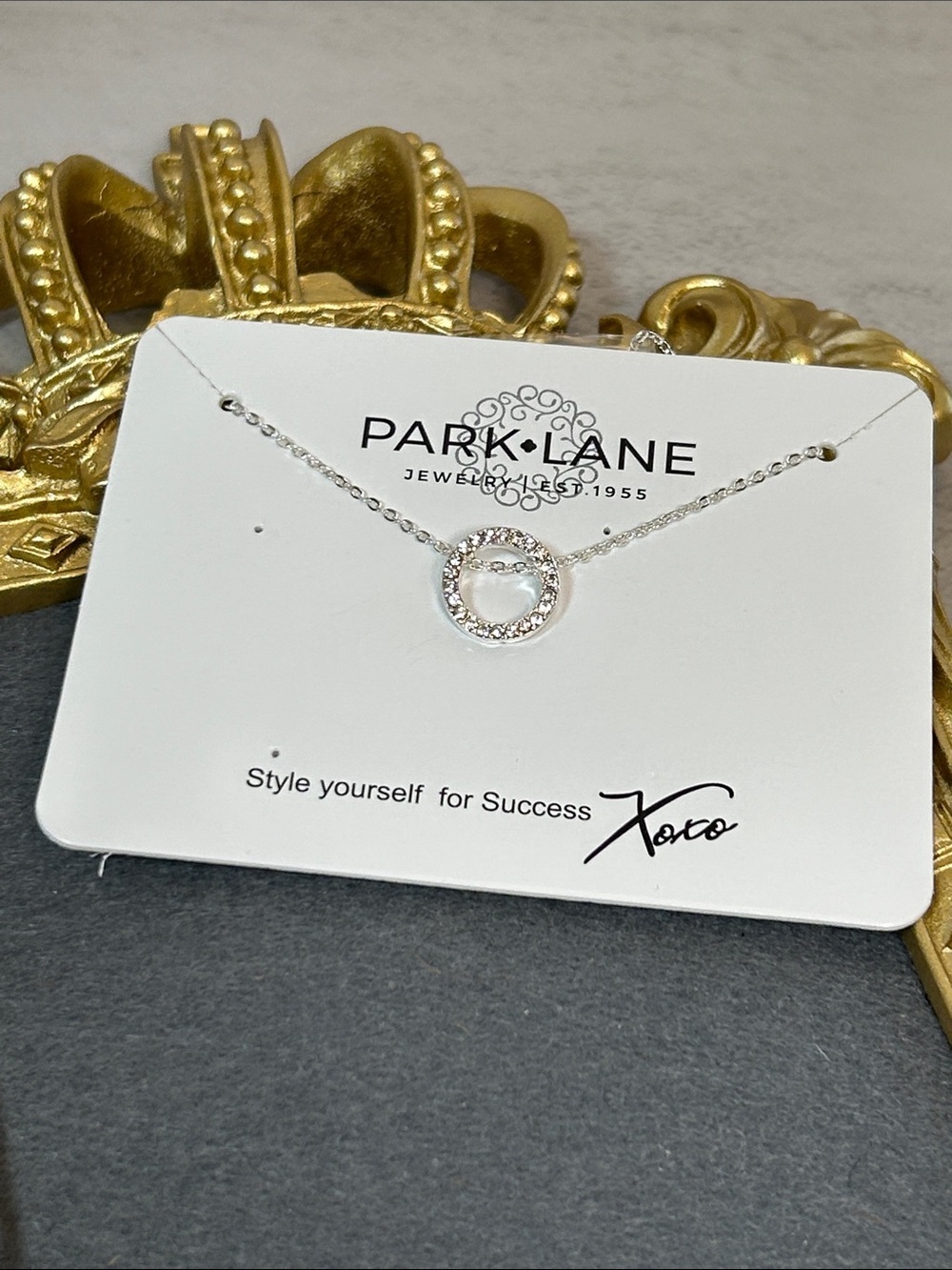 Park Lane Roo Crystal Circle Pendant Necklace in Silver